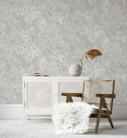 Gray Embossed Wallpaper – Glittering Accents (24109-1)
